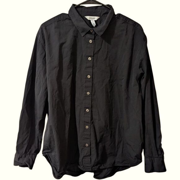 Spanx Oversized Button Down Poplin Cotton Classic Women's XL Black - Picture 1 of 4